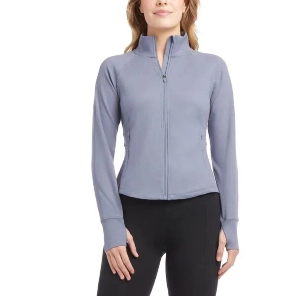 Jockey Women's Yoga Jacket Blue Gray, Size Large (New)